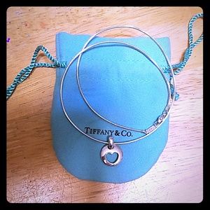 Authentic Tiffany Round Stencil Heart Necklace